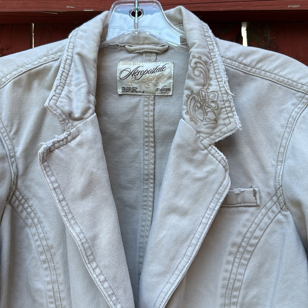Aeropostale Denim Jacket Tan Size M - Picture 4 of 8